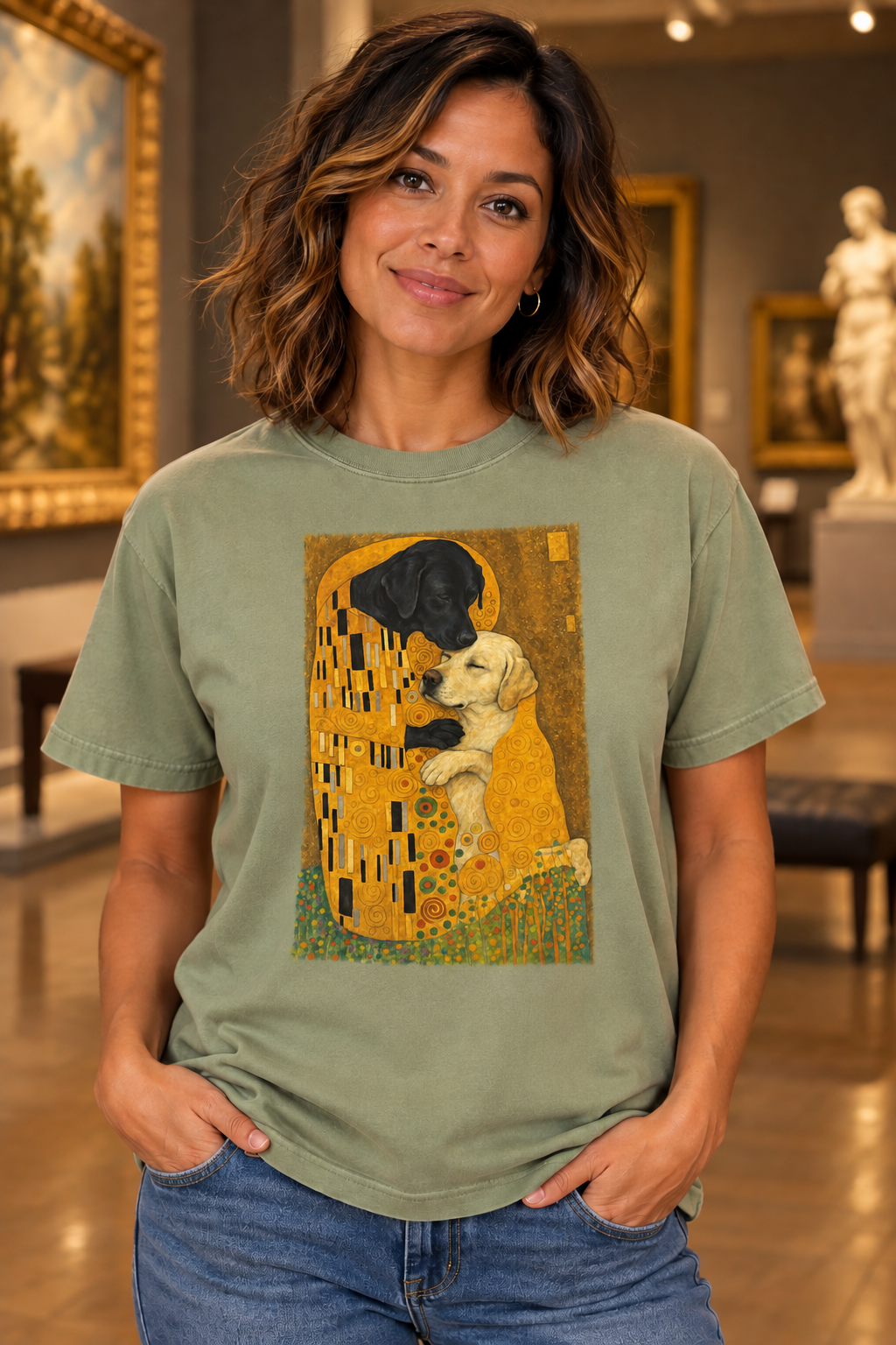 Canine Kiss β Classic Art Dog T-Shirt