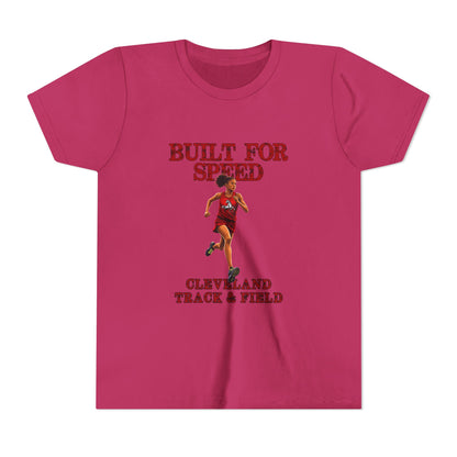 Youth Girls Tee 1 — "Built for Speed" Cleveland Track & Field Runner