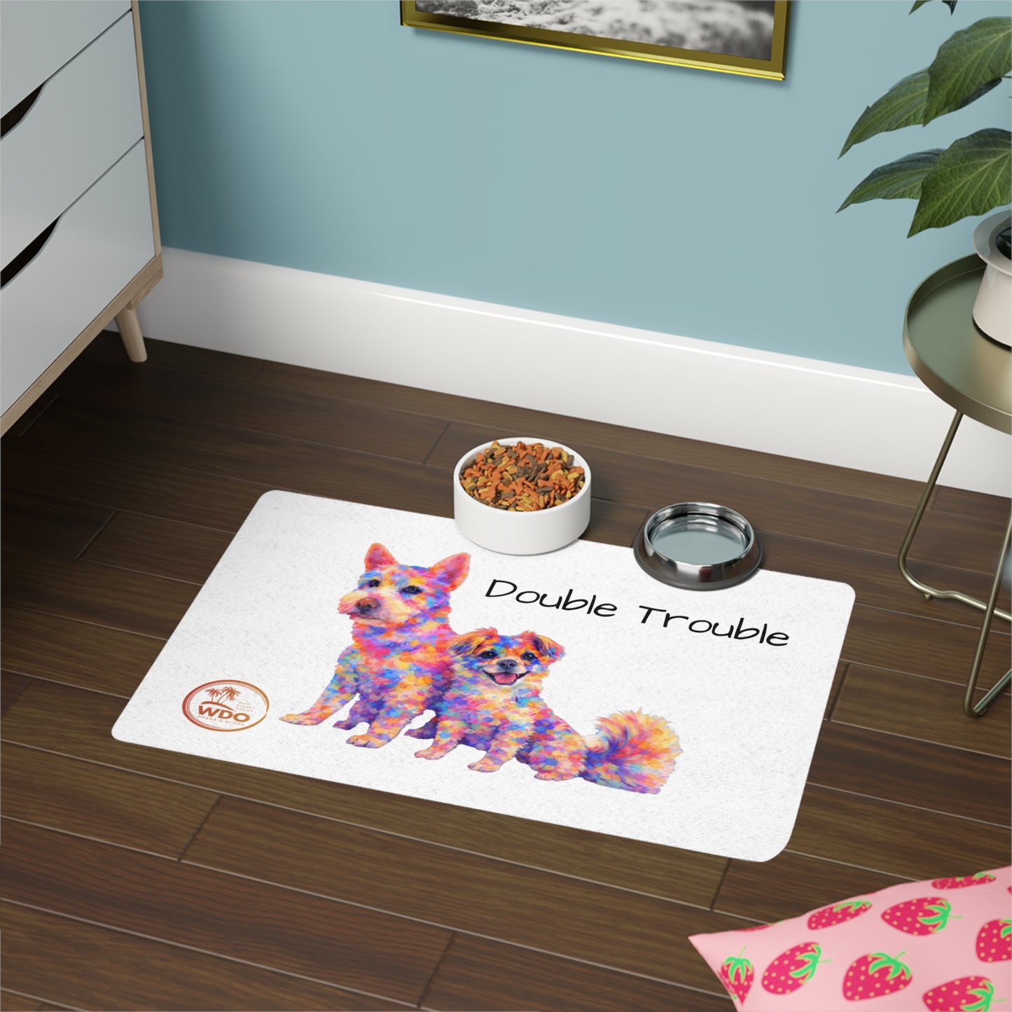 Double the Paws, Double the Magic! (Pet Food Mat: 12x18)