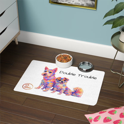 Double the Paws, Double the Magic! (Pet Food Mat: 12x18)
