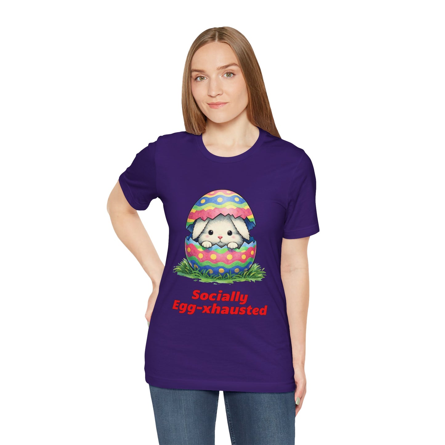 Socially Egg-xhausted - Easter Bunny T-Shirt