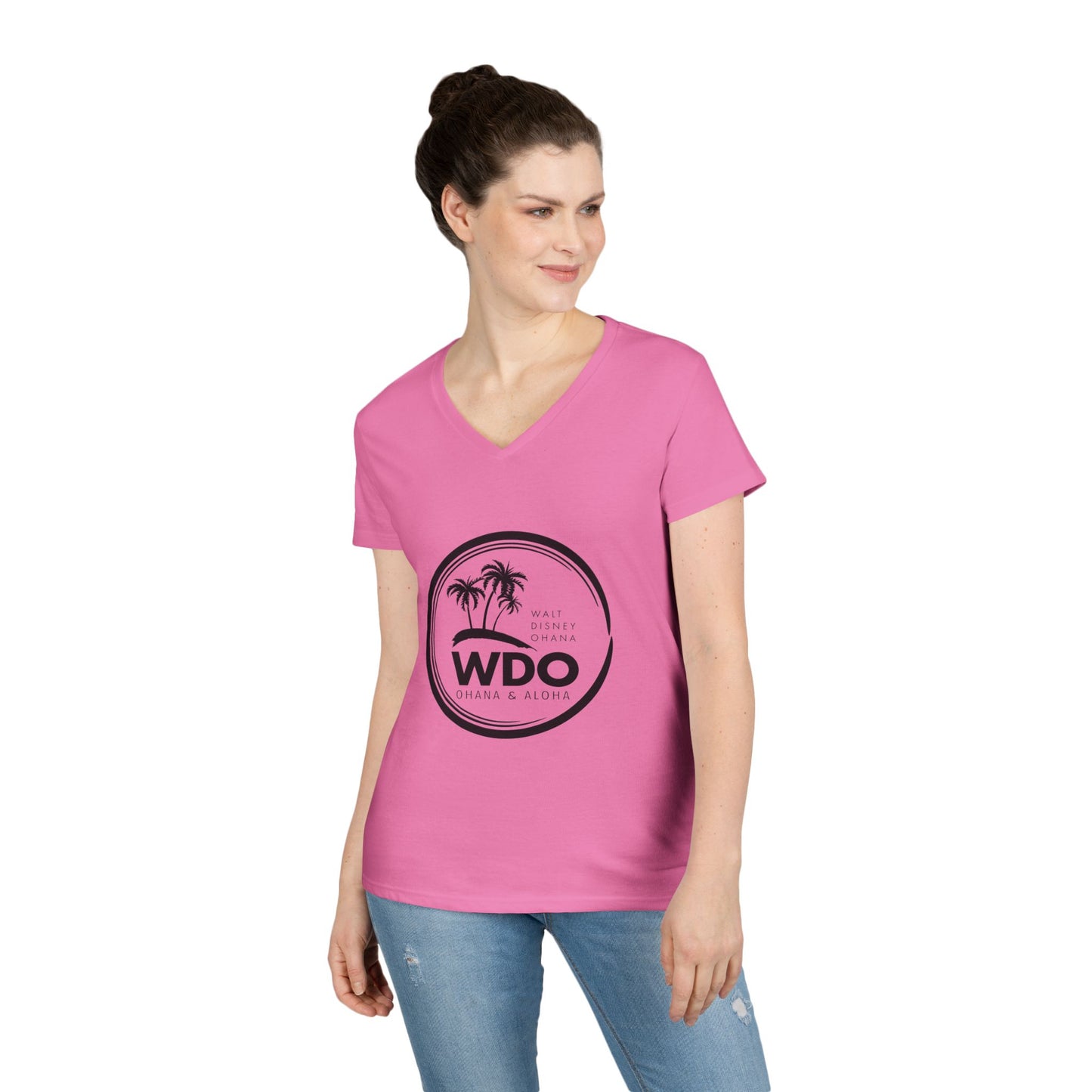 Ohana Tee (Ladies V-neck w/ black logo)