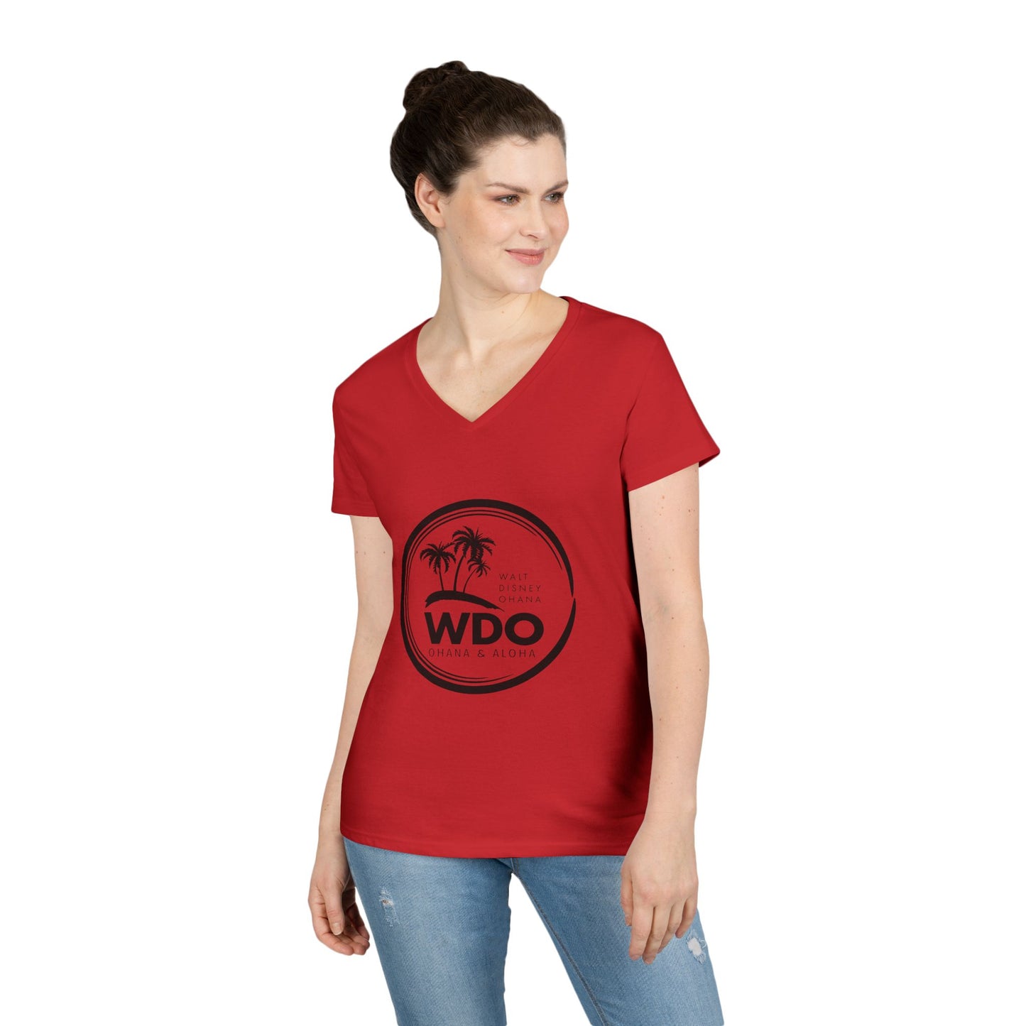 Ohana Tee (Ladies V-neck w/ black logo)