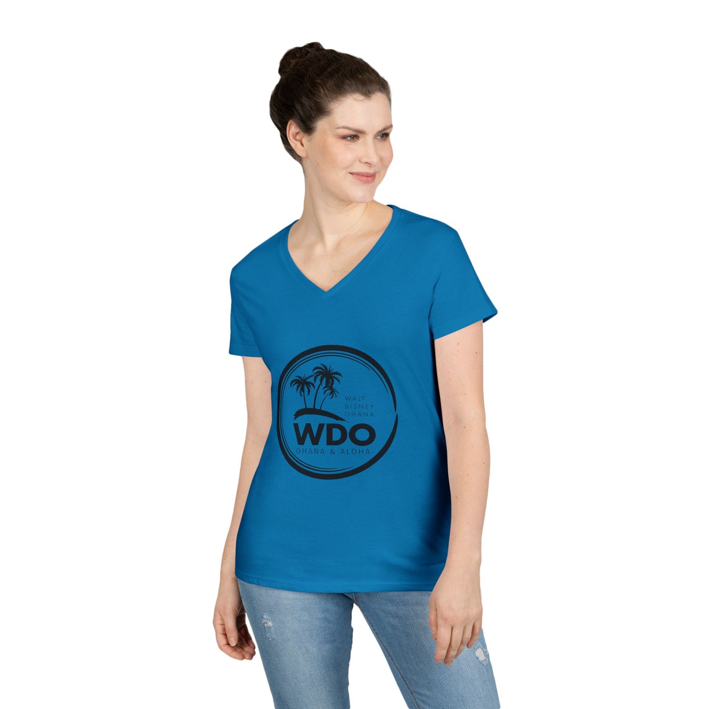 Ohana Tee (Ladies V-neck w/ black logo)