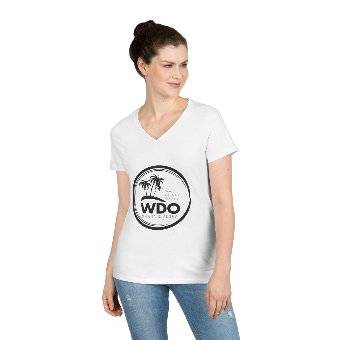Ohana Tee (Ladies V-neck w/ black logo)