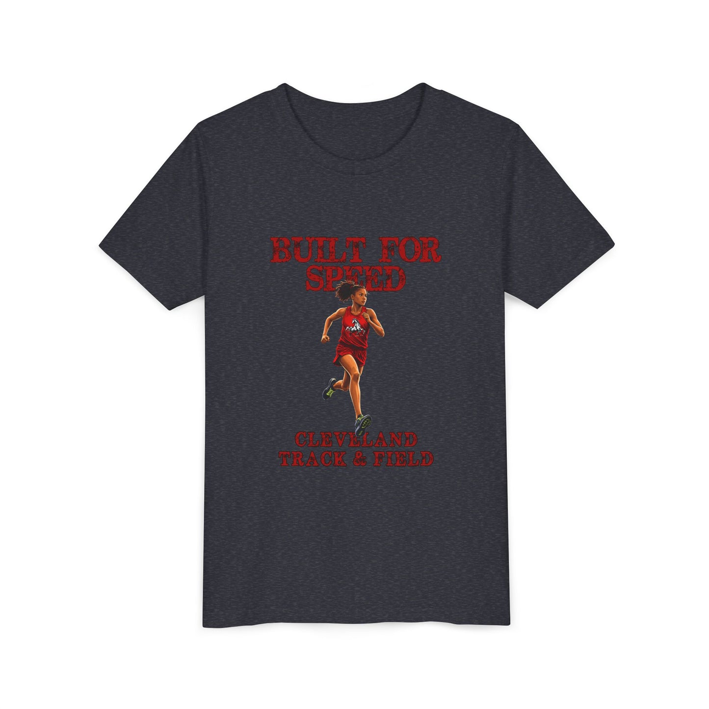 Youth Girls Tee 1 — "Built for Speed" Cleveland Track & Field Runner