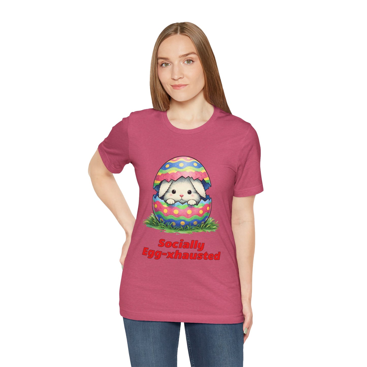 Socially Egg-xhausted - Easter Bunny T-Shirt