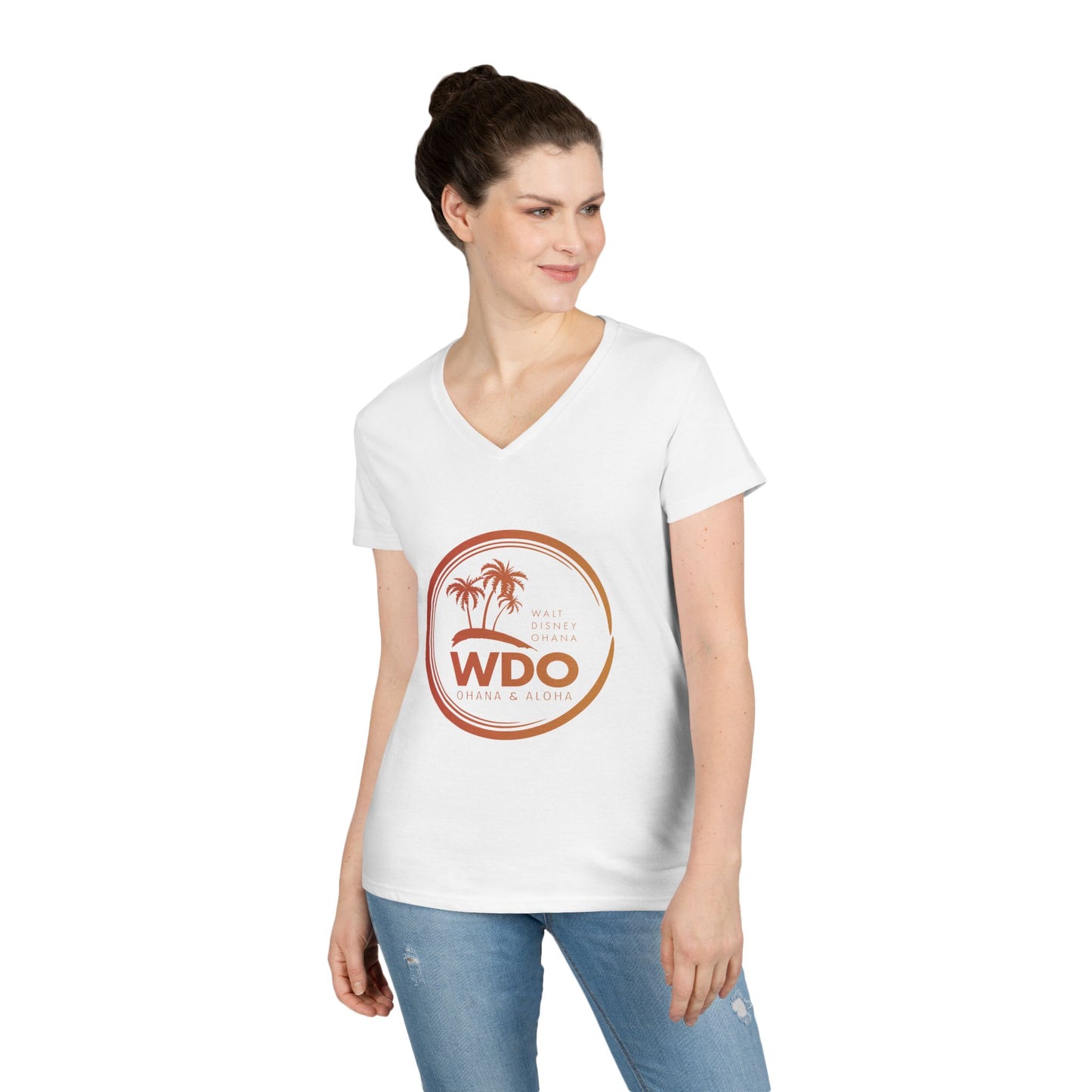 Ohana Tee (Ladies V-neck w/ orange logo)