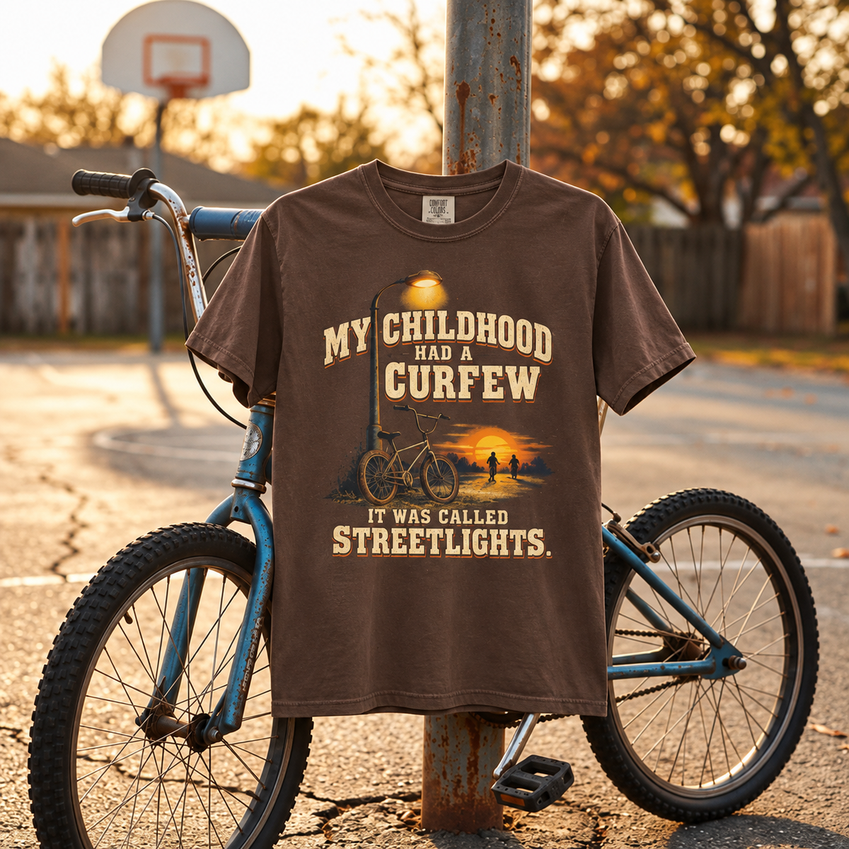 My Childhood Had a Curfew – Childhood Nostalgia T-Shirt