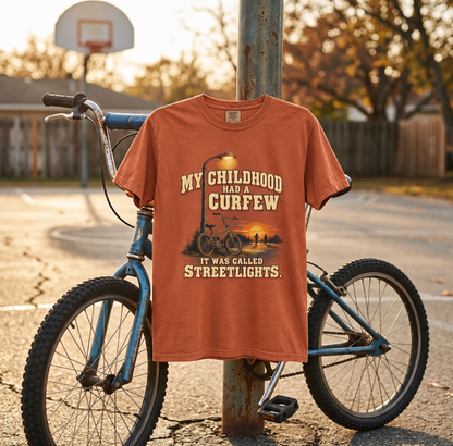 My Childhood Had a Curfew – Childhood Nostalgia T-Shirt