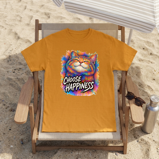 Choose Happiness – Positive Cat T-Shirt