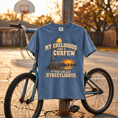 My Childhood Had a Curfew – Childhood Nostalgia T-Shirt
